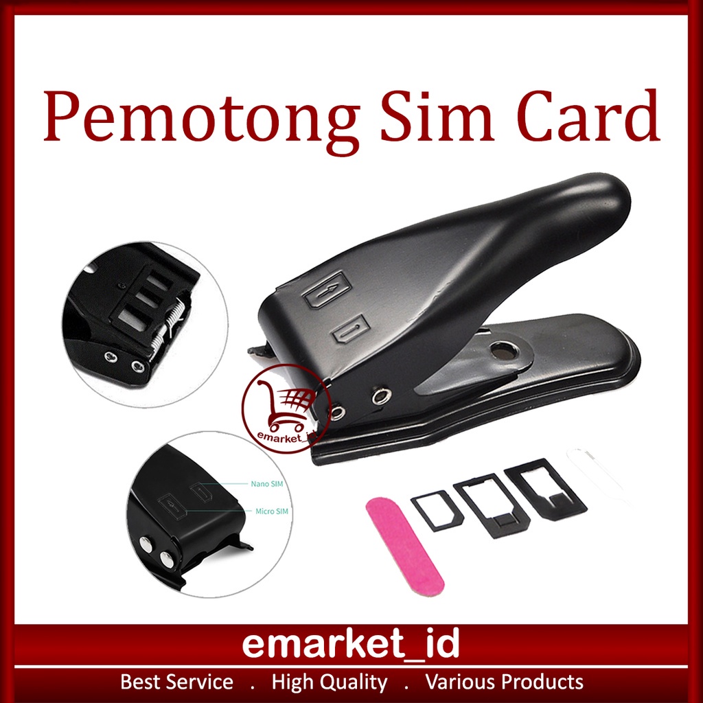 

Pemotong Sim Card / Potong Cutting Cutter Cut Ukuran Nano Micro Besar Kecil Simcard Kartu Perdana