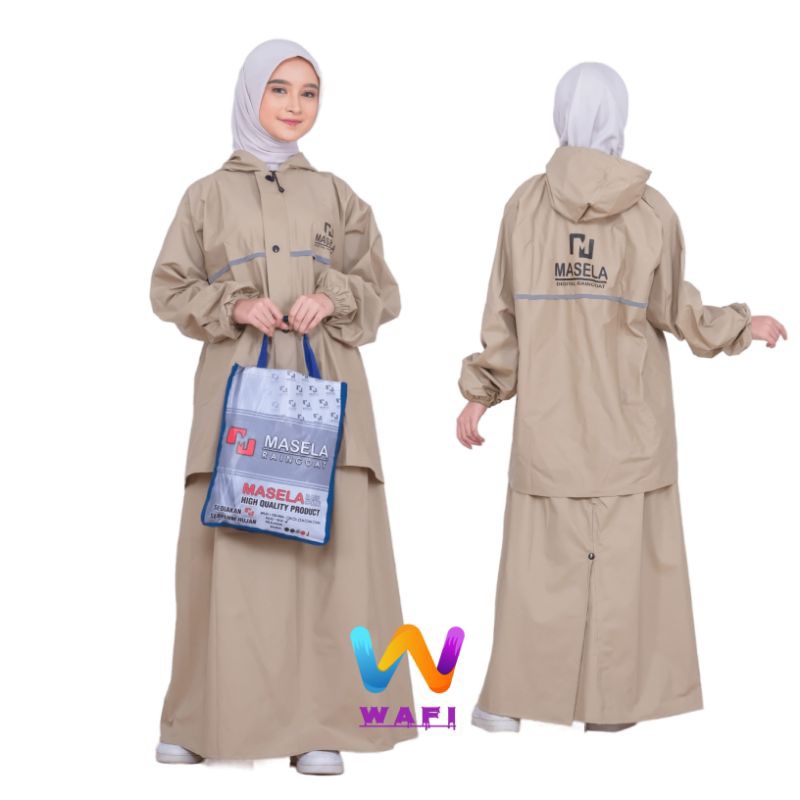 Jas Hujan Masela Rok Mantel Hujan Setelan Wanita Dewasa Anti Rembes