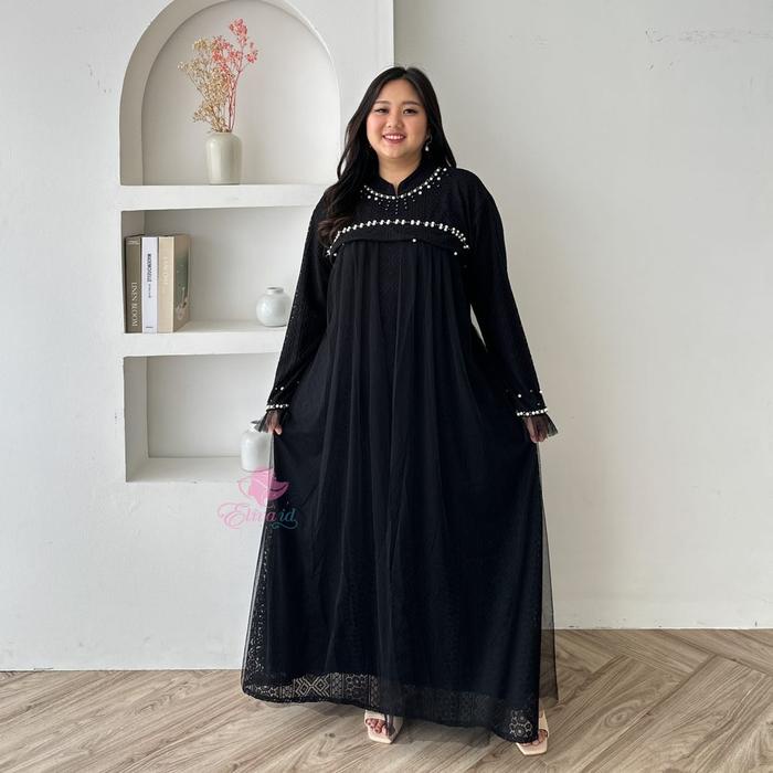 Jumbo Gamis Allora Brukat Mutiara Tile Ld 130 Dan 140 Cm Pesta Brokat Terbaru