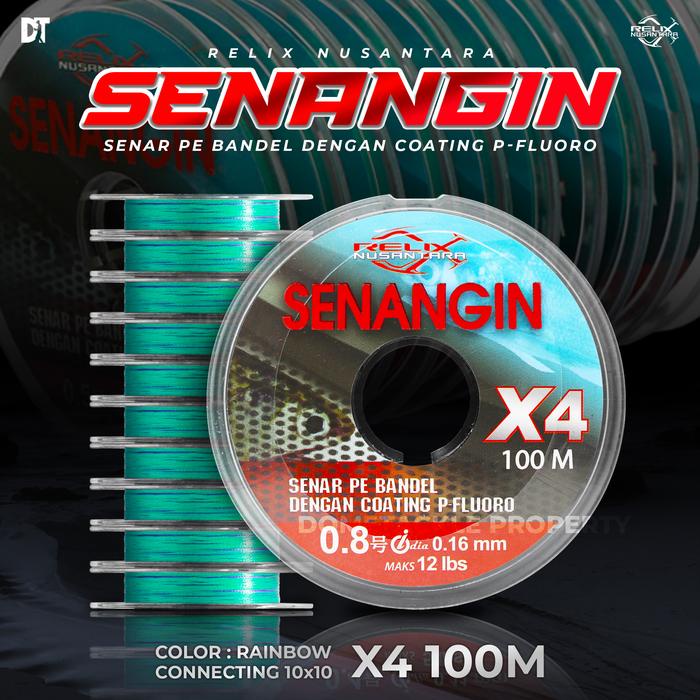 Promo (Extra Bonus) Relix Nusantara Senangin Connecting X4 Senar Benang Pe 100 Meter Casting I