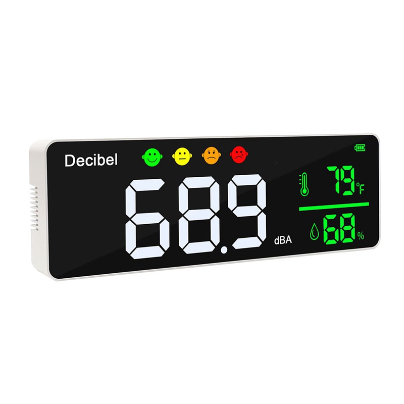 3-In-1 Decibel Meter Sound Level Reader + Humidity & Temperature. Classroom Noise Meter, Spl & Db