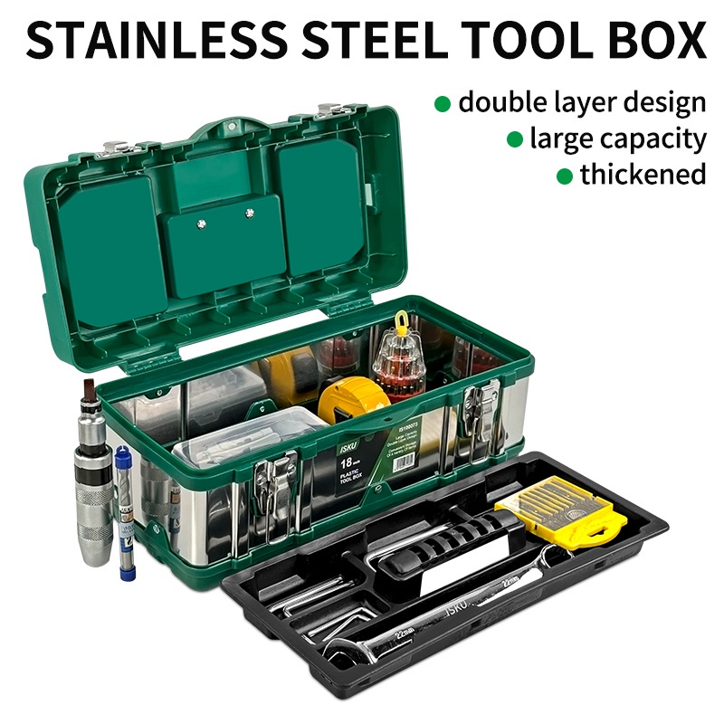 Promo Isku Tool Box Besar 20 Inch Box Alat Perkakas Tool Box Bahan Stainless Steel Kotak Perkakas