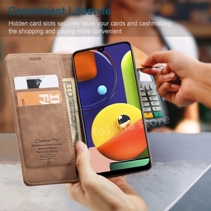 Wallet Case CaseMe Samsung Galaxy A50 A50s Retro Leather Case Original