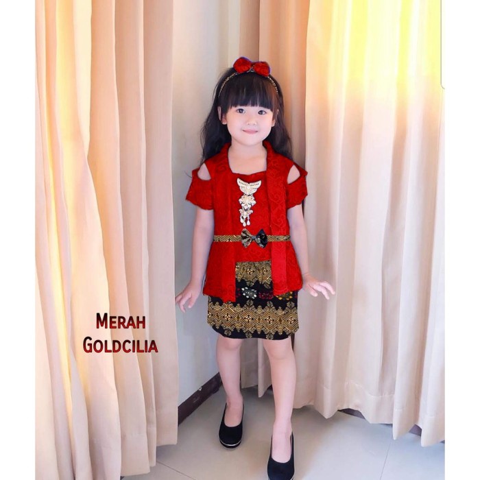 Set Kebaya Kutubaru Offshoulder Kebaya Anak Modern Kutubaru Anak Fashi