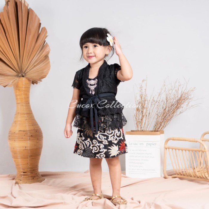 Kebaya anak perempuan modern free bando 1-7 tahun kebaya kutubaru anak setelan baju anak perempuan