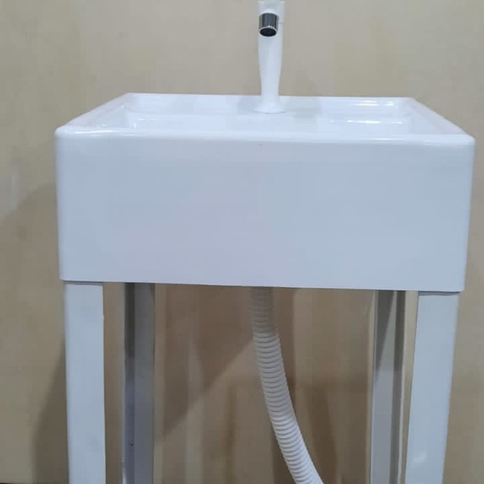 READY.. WASTAFEL CUCI TANGAN PORTABLE/WASTAFEL STANDING PVC+KAKI KOMPLIT SET