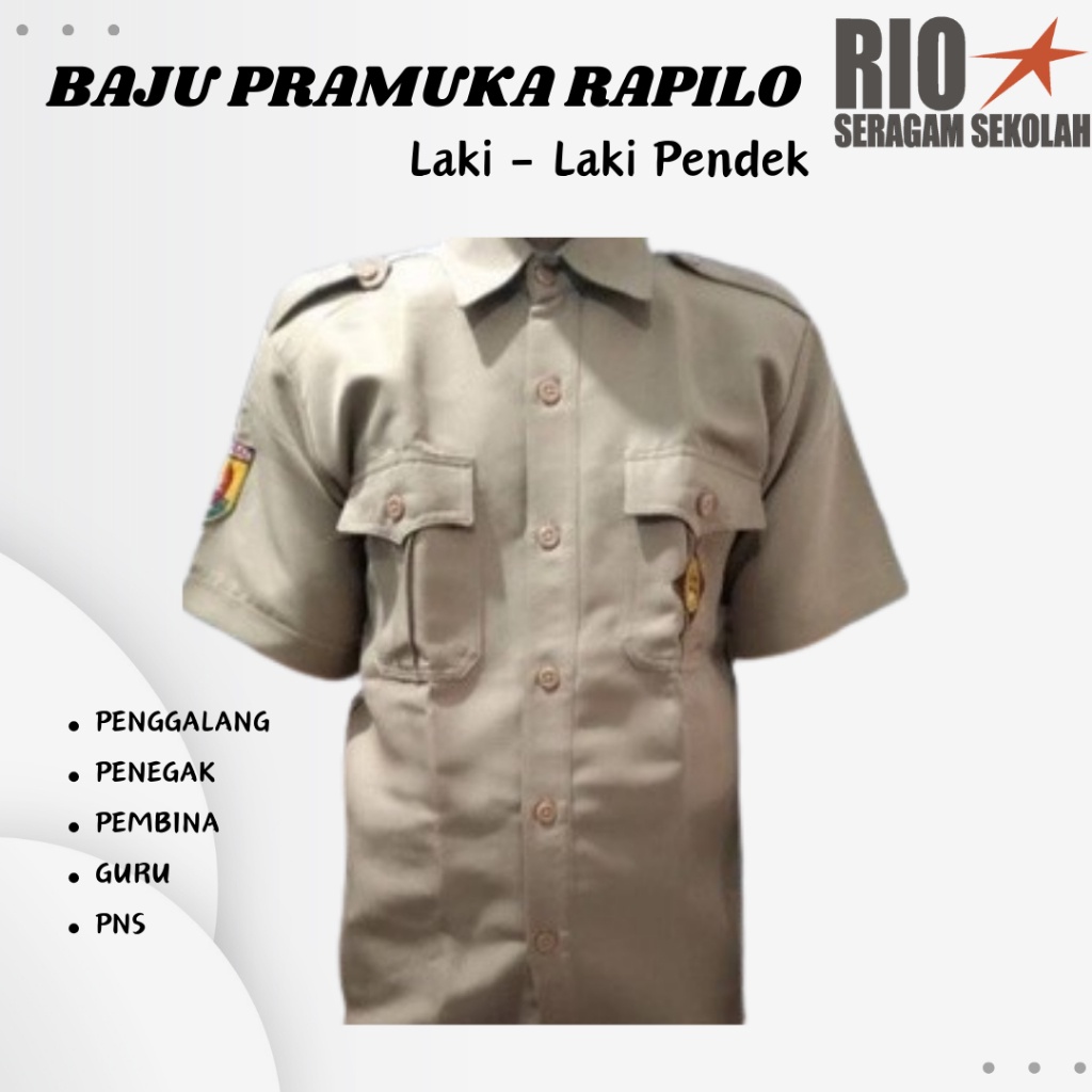 PROMO / BAJU PRAMUKA PEMBINA, BIG SIZE JUMBO, BAJU KWARNAS PRAMUKA BAHAN RAPILO, BAJU PRAMUKA GURU,