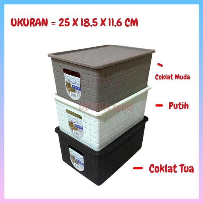 STOK TERBATAS Hawaii 9250 DT Keranjang Plastik dengan tutup Storage Box Serbaguna