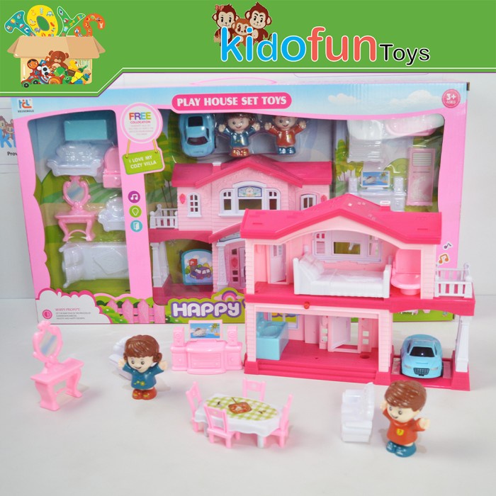 Mainan Rumah Rumahan Boneka Happy Villa Play House Set Anak