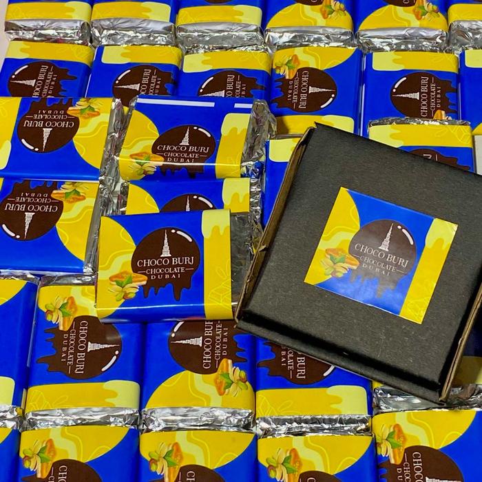 

[mini] Coklat dubai lumer kunafa pistachio 60gram packing kardus bublewarp