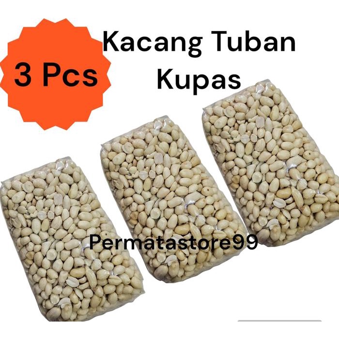 

3 Bungkus Kacang Tuban Kupas -+ 250 Gram Kacang Tanah Kupas Food Camilan Snacks Mete