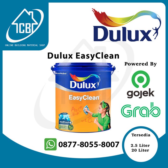 CAT TEMBOK DULUX EASY CLEAN PUTIH WHITE - 2.5LTR
