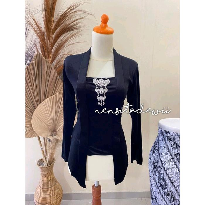 (Bridesmaid, Dht01) Kebaya Kutubaru + Rok Plisket / Motif Lereng Putih Best Quality