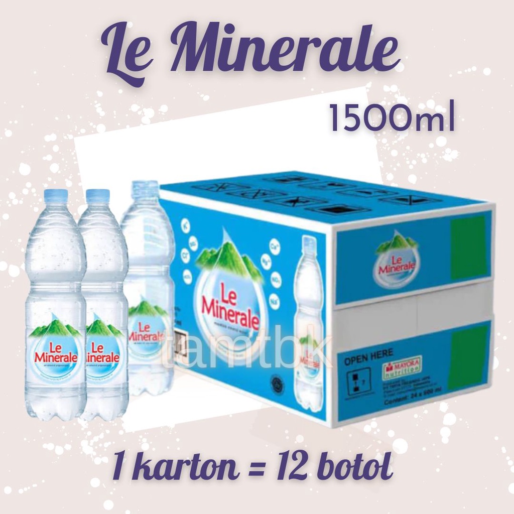 

Promo/ Le Minerale / Leminerale 1500 Ml 1 Karton (Isi 12 Botol) {Terbaru/Terlaris/Tergcor/Kekinian}