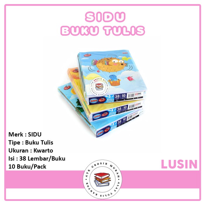 

Promo Temurah!!! Buku Tulis Sinar Dunia / Sidu 10X38 Lembar Berkualitas
