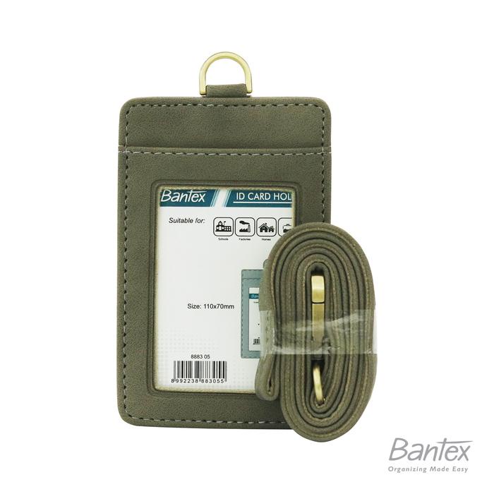 

Top Bantex Leather Name Tag ID Card Holder Button 8883 Kulit Sintetis Lanyard Tali Terlaris