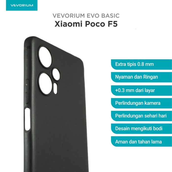 VEVORIUM EVO BASIC Xiaomi Poco F5 Soft Case Matte Ultra Thin