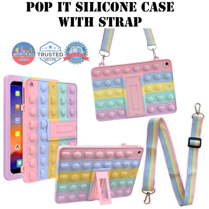 Samsung Galaxy Tab A8 2019 T295 Pop It Silicone Soft Case Strap