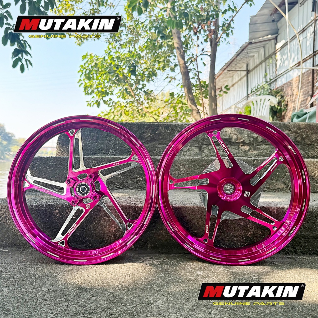 MUTAKIN J501 racing pelek CNC VELG 185-215 ring 14 honda vario 125 vario 150 old new hitam silver
