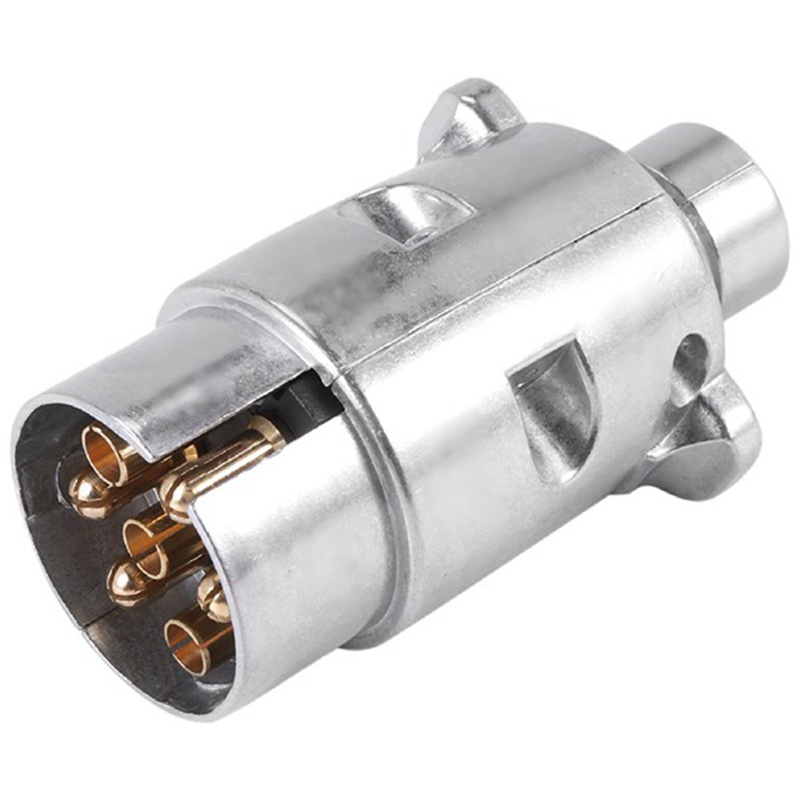 4 Pcs Trailer Accessories- 7 Pin Trailer Plug 12V Rv Sockets Towbar Towing 7Pin Metal Trailer