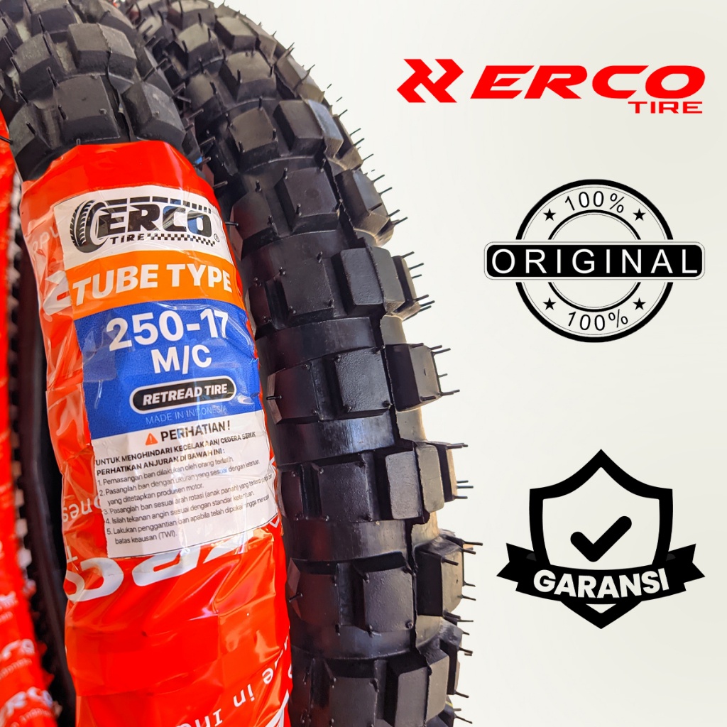 ERCO TIRE Ban Luar Motor NonTubeless Ring 17 Trail Cross 250-17 Tube Type