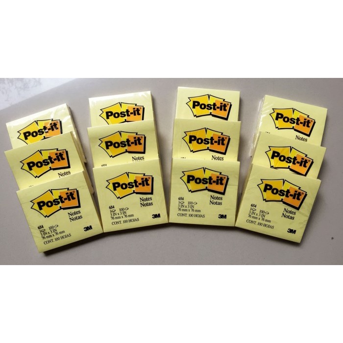 

(BestSeller) Post It Original 3M 654 / sticky Note Ori 3M per pad isi 100 lembar