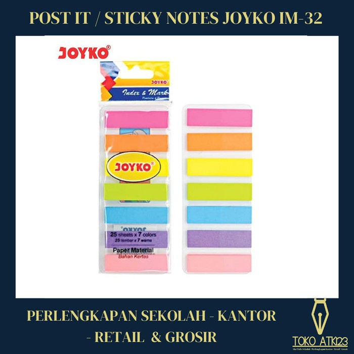 

(BestSeller) Post It / Sticky Note / Sign Here Merk Joyko Kertas IM-32