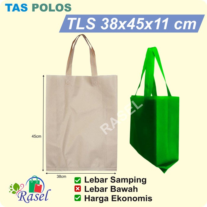 (BestSeller) 38x45x11 cm Tas Kain Spunbond Goodie Bag Kantong Goody polos souvenir