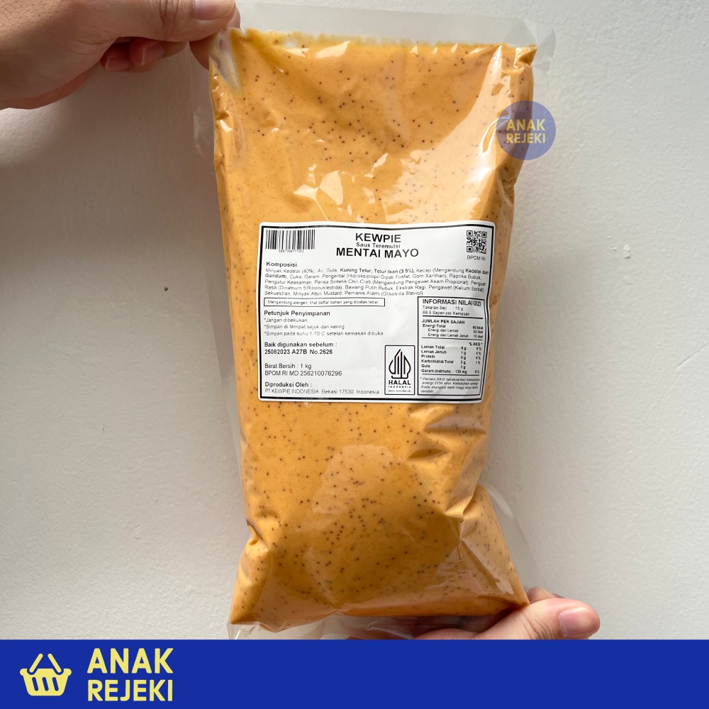 

Kewpie Mentai Mayo Sauce 1kg - Sushi Mentai Saus Tobiko Halal 1 Kg