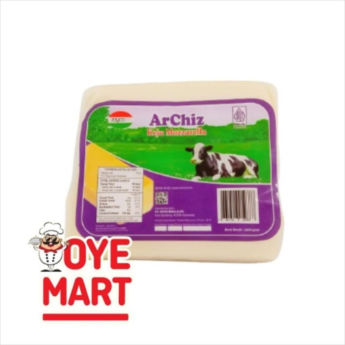 

(BestSeller) ARCHIZ KEJU MOZZARELLA BLOCK 1KG/MOZZARELLA CHEESE