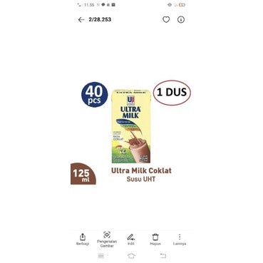 

(BestSeller) susu ultra 125 ml 1 dus