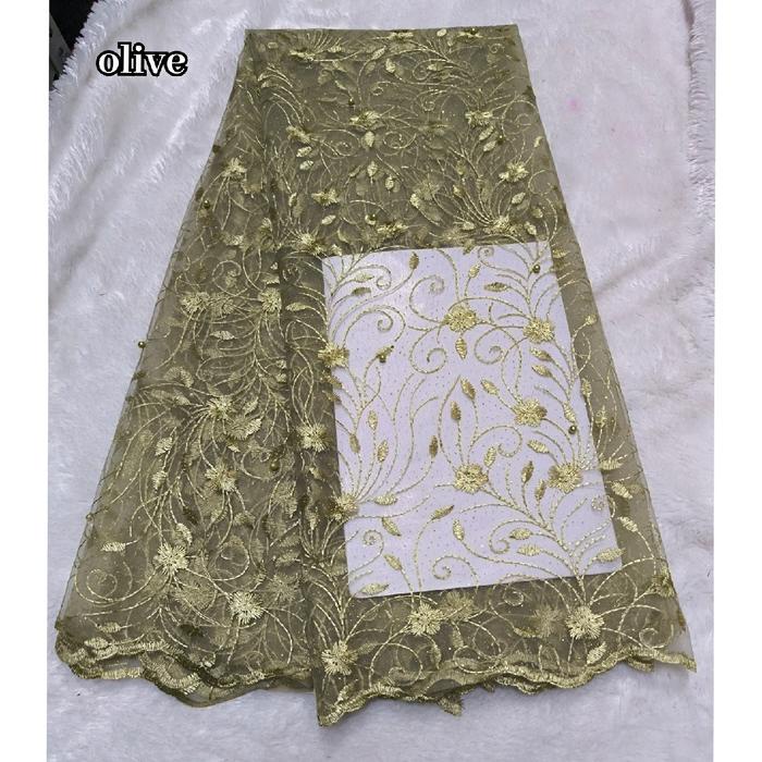 KAIN TILE TULLE MUTIARA - BAHAN KAIN BROKAT KEBAYA BRUKAT METERAN MEWAH/ KAIN TILE AKAR MUTIARA