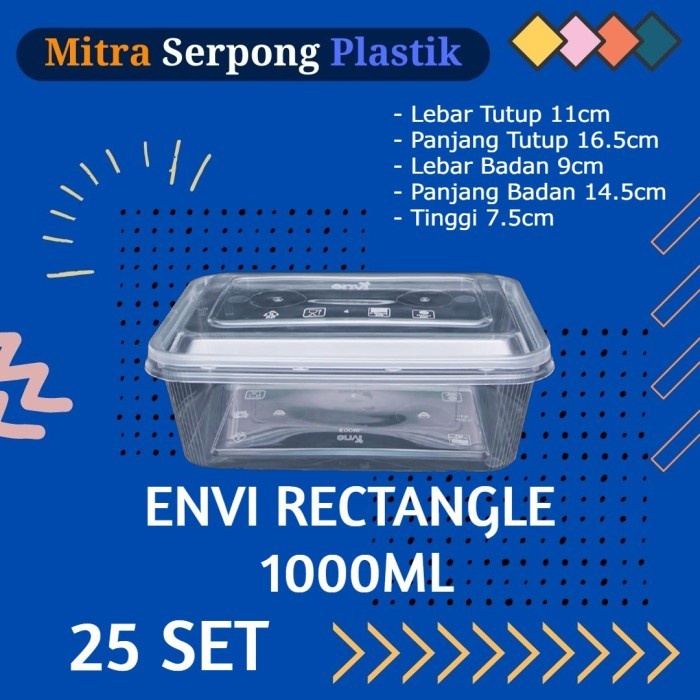 (BestSeller) Thinwall Envi Rectangle 1000ML isi 25 set