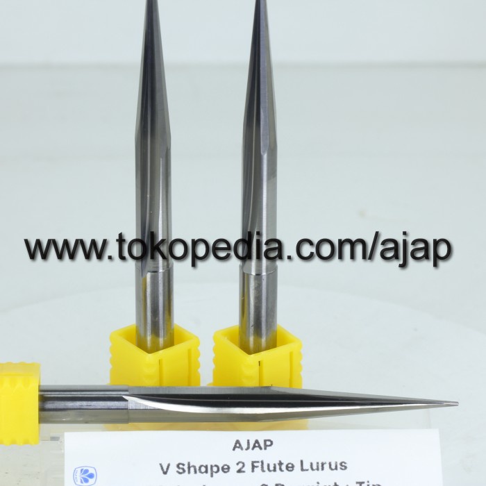 JTTOP" MATA ROUTER V BIT 2F 6MM 8 DERAJAT SLOT DOUBLE EDGE AKRILIK PLASTIK