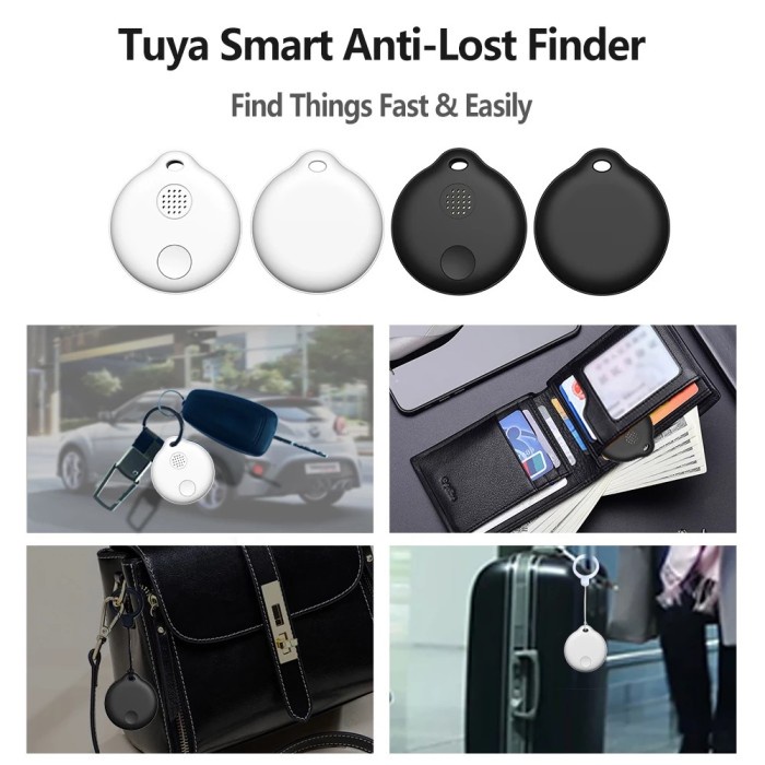 TOP SMATRUL BLACK SMART FINDER TRACKER BLUETOOTH KEY TAG FINDER TUYA FIND -