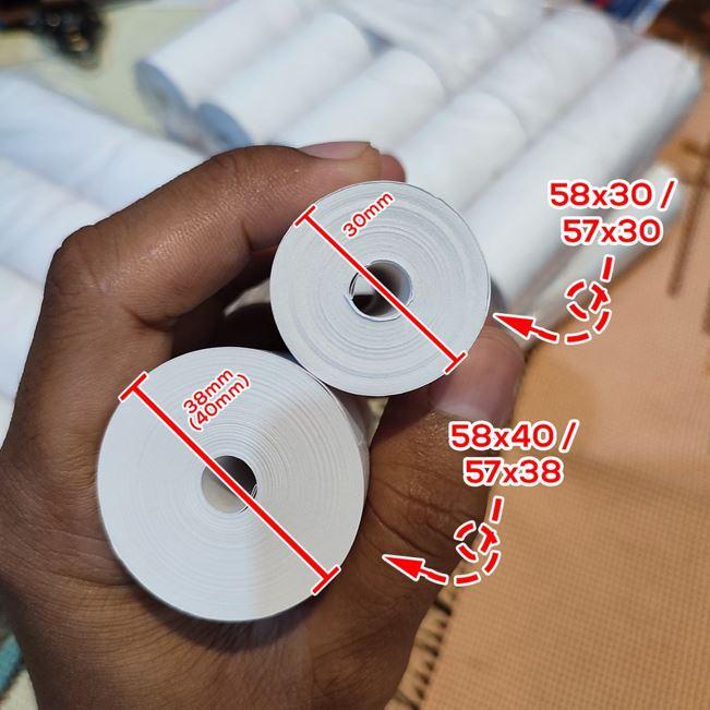 

Terbaru!! (Murah Meriah) 60 Pcs Kertas Thermal 58Mm Kualitas Bagus Tebal 58X30 / 57X30 Ecer Coreless
