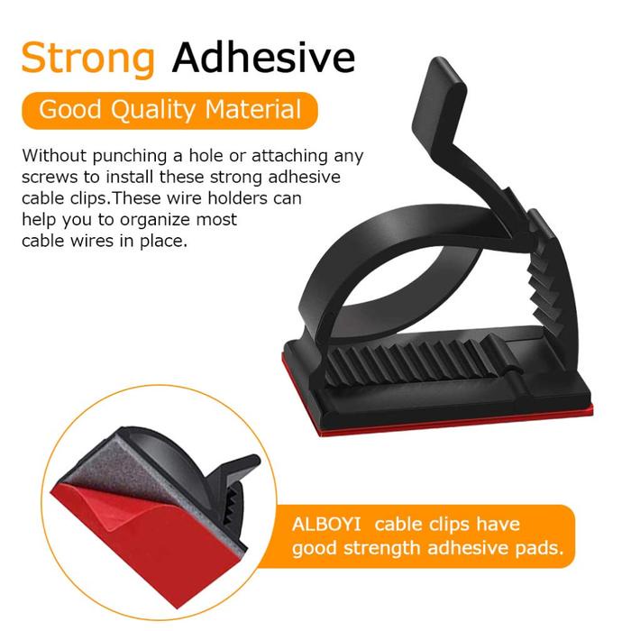 

Terbaru!! Alboyi Klip Kabel Tempel Universal Adjustable Cable Clip Holder 50 Pcs Cod