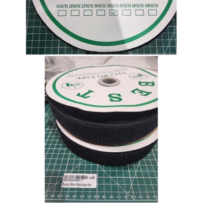 

Ready Stock Velcro Strap / Magic Tape Perekat Pengikat Kain 38 Mm / 3,8 Cm Merk Best Hitam (
