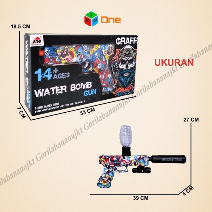 Sale Terbatas Mainan Watergel Handgun Electric Glow In The DarkWithLaser Aman