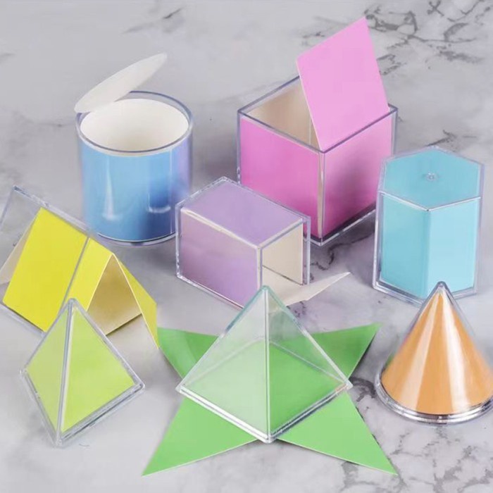 Promo Terbatas Bangun Ruang Transparan Alat Peraga Matematika Mainan Edukasi Anak Kubus Silinder