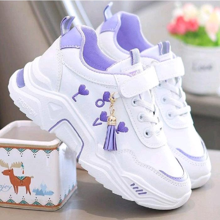 SEPATU ANAK KARAKTER LOVE SEPATU ANAK WANITA UMUR 3-10 TAHUN SEPATU KEKINIAN SIZE 26-35