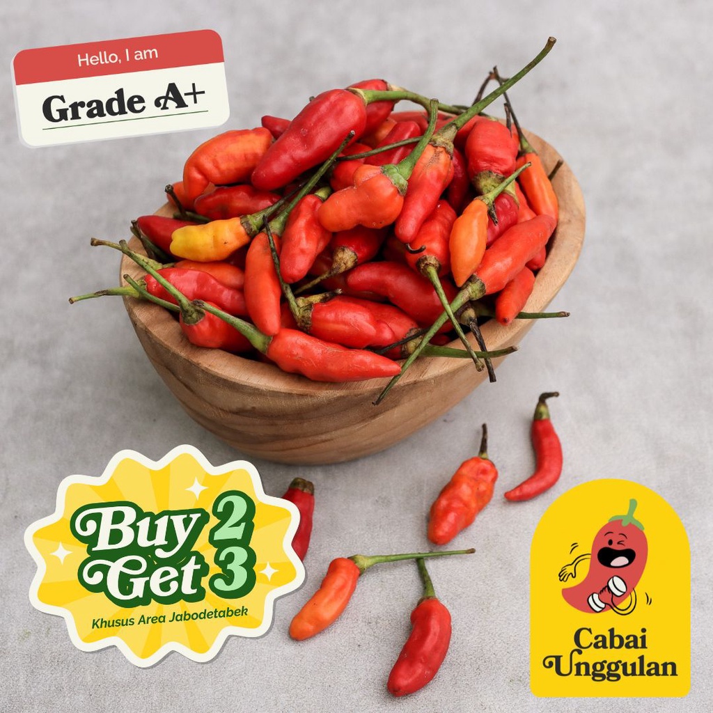 

Cabai Rawit Merah B2G3 Konvensional 200 gram