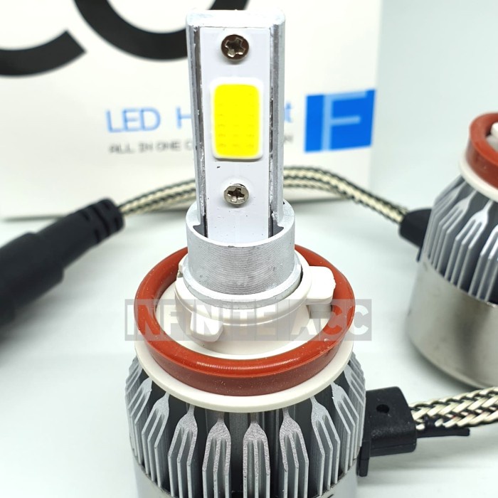 Lampu Mobil Rush Jazz LED C6 H11 Headlight Putih Headlamp Foglamp