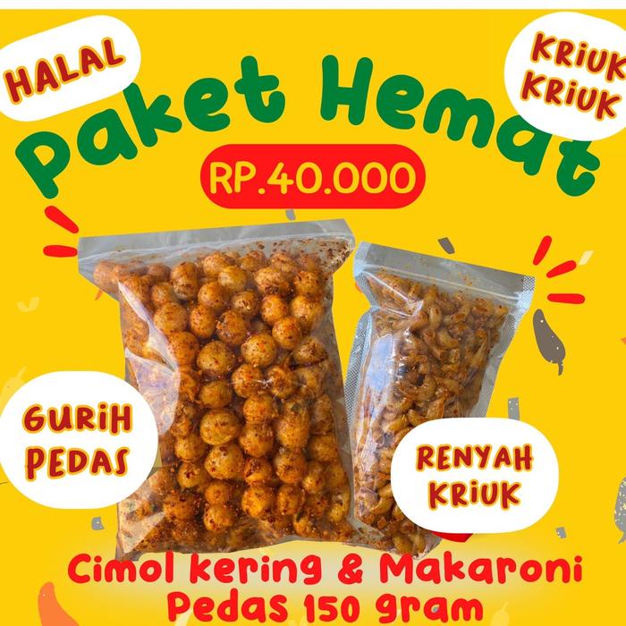

PAKET CIMOL KERING 500gr cimol 150gr makroni