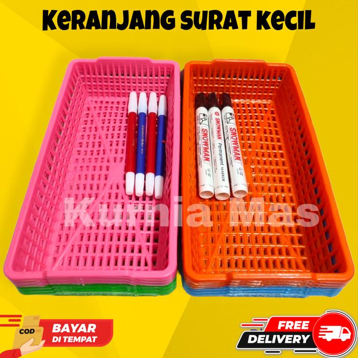 FREE ONGKIR 1 Lusin Keranjang Plastik Kecil Keranjang Serbaguna Tempat Surat Dokumen Segi Panjang UK