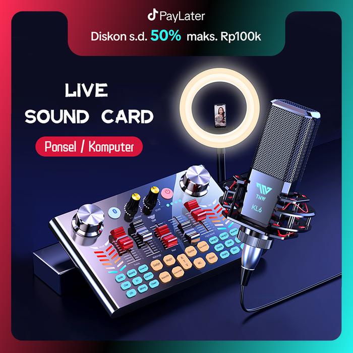 PREMIUM TNW-V18 Sound Card Bluetooth Live SoundCard V18 Soundcard Audio Live Mixer untuk Live