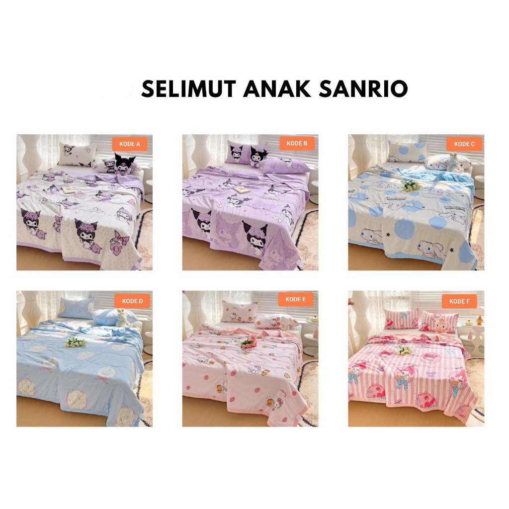 Selimut Anak Sanrio Import /Selimut Karakter Anak Lembut / Selimut Motif Kartun Anak Lucu Premium