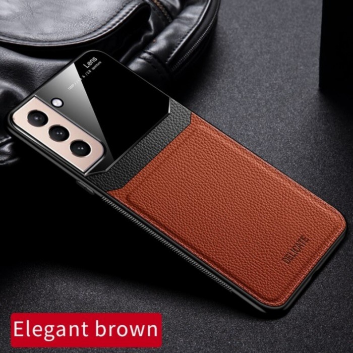 Case Samsung Galaxy S21 Fe 5G Back Leather Back Cover Casing s21fe