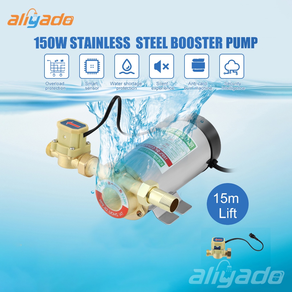 Pompa Pendorong Air Otomatis 150Watt Mesin Pendorong Air Shower Water Heater Booster Pompa Booster