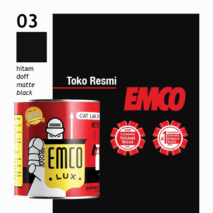 Emco Lux Cat Kayu & Besi 1kg - Hitam Doff AY0